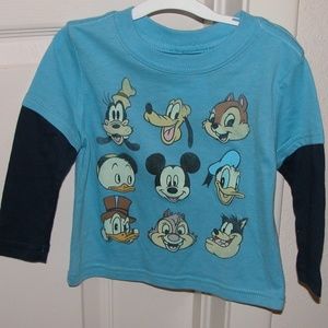 Disney Mickey Mouse & Friends Blue T-Shirt New
